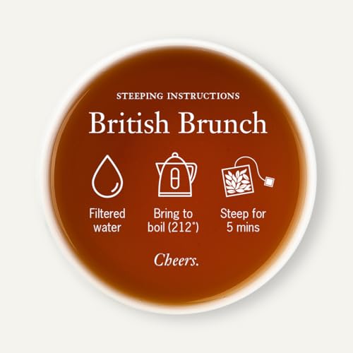 Steven Smith Teamaker British Brunch No. 18, Caffeinated, Sugar-Free, Full Leaf, English Breakfast Black Tea Bags 15 Sachets, 1.48oz each