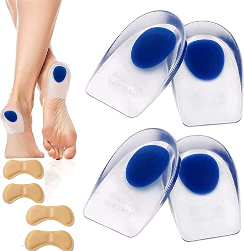 8 Pcs Coussinets pour Talon Semelles en Gel pour épine Calcanéenne Semelles pour Homme Soulagement de La Fasciite Plantaire Coussinets en Gel Orthopédiques pour le Talon et le Tendon d'Achille Cover