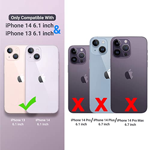 Ulak Compatible With Iphone 14 Case Clear Glitter,Heavy Duty Hybrid 3In1 Rugged Shockproof Women Girls Sparkle Bling Transparent Protective Cover For Iphone 14/13 6.1 Inch #TOP13