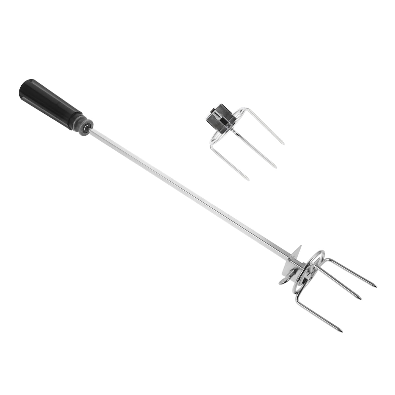 Mikikit 1set Rotisserie Fork for Air Fryer and Bbq for Chicken Fish and Meat Grilling Includes Handle and Screws for Easy Use