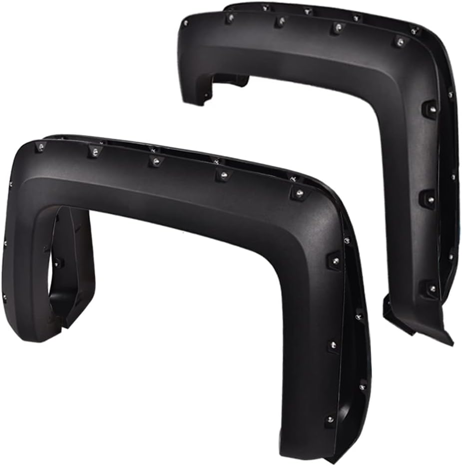 PIT66 Fender Flares, Compatible with 2014-2018 Chevy Silverado 2500HD 3500HD Fleetside 78.8" / 97.6" / 97.8" Bed, Not Compatible with Dually Models and Short Bed Models, Textured Pocket Rivet Style