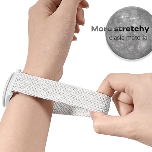 Tovimall Braided Bands for Moonswatch Watch,20mm Stretchy Nylon Band,Compatible with Omega X Swatch Moonswatch Speedmaster 20mm Watch,Swatch Omega Moonswatch Speedmaster Watch Replacement Strap for
