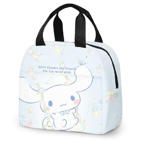 WHTHNYQ C-innamoroll Lunch Bag Blue Cartoon Dog Lunch Insulation Bag Meal Bags School Student Lunch Bags 3D Printed Portable Lunch Box Bag Leakproof Insulated Lunch Bag, for School, Work