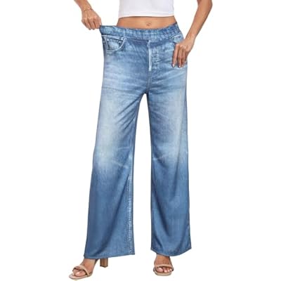 imisic Wide Leg Jeans for Women Trendy Terry Lo...