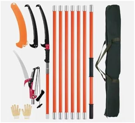 27ft Extendable Manual Pole Saw - Effortless High Branch Cutting Tool, Sharp Steel Blade Tree Pruner for Yard Maintenance, Ideal Garden Equipment (Yellow)