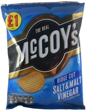 Salt & Malt Vinegar Flavour Ridge Cut Potato Crisps 65g x 16 Bags