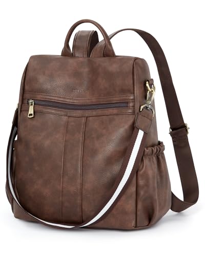 Missnine Women's PU Leather Anti-theft Convertible Backpack