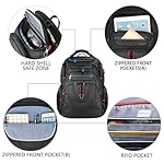 KROSER TSA Friendly Travel Laptop Backpack 17.3 inch XL Computer Backpack Water-Repellent College Daypack Business Backpack with RFID Pockets & USB Port for Men/Women-Black - Image 4
