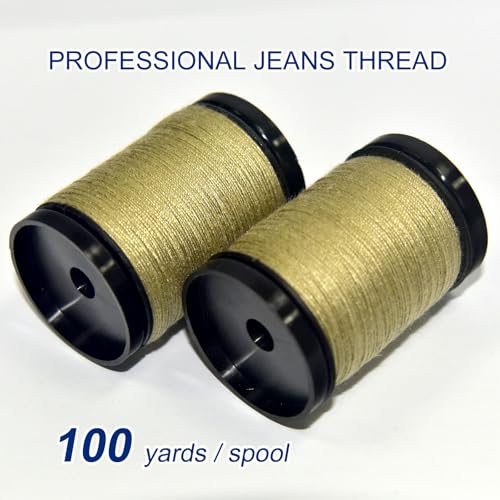 Hilo para coser Denim paquete 2 conos caqui militar miniatura 4