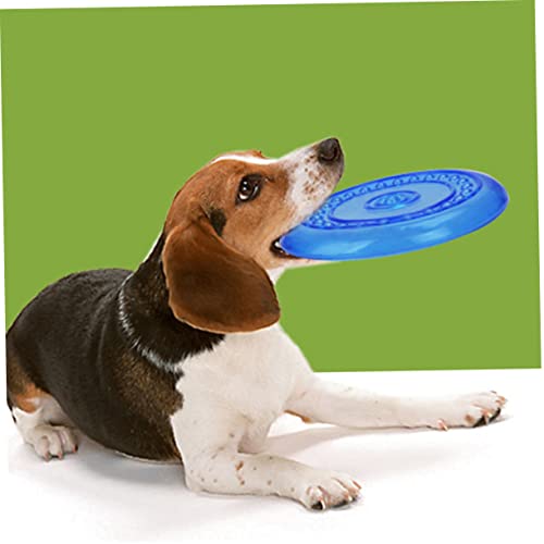 WOONEKY Hundescheibe Wurfscheibe Aus Robustem Kunststoff Mittelgroß Blau Welpenspielzeug Für Apportier Und Trainingsspiele Beschäftigungsspielzeug Für Welpen Und Hunde