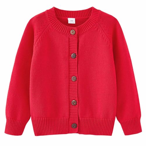 Girls Cardigan Sweater School Uniform Button Long Sleeve Knit Tops Kids Cropped Outerwear Casual Open Front Chunky