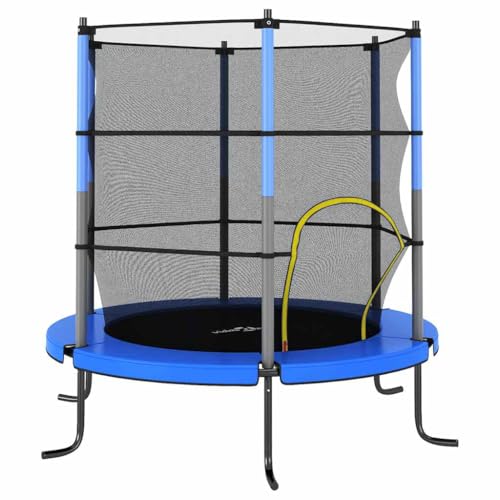 Vetnasa Cama elástica con Red de Seguridad Redonda Azul 140x160 cm Juegos y Juguetes, Estructuras para Juegos al Aire Libre, Camas elásticas Azul 12,95 KG