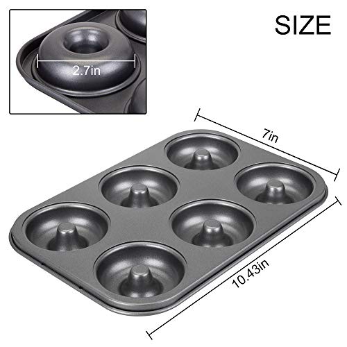 Donut Baking Pans, ENLOY Non-Stick 6-Cavity Donut Pan, BPA Free Carbon Steel Cake Baking Pan, Dishwasher Safe, Set of 2