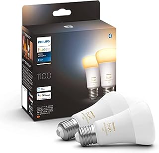 Philips Hue NEW White Ambiance Smart Light Bulb 2 Pack 75W - 1100 Lumen [E27 Edison Screw] With Bluetooth. Works with Alexa, Google Assistant and Apple Homekit.
