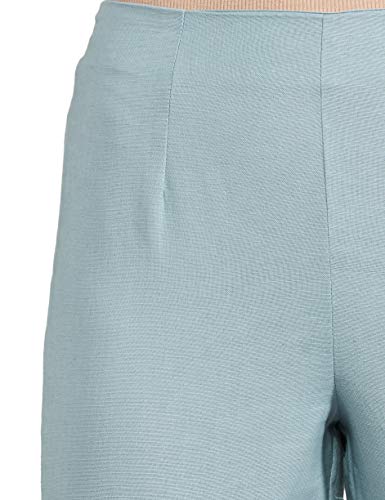 Image of BIBA Cotton Blend Solid Regular Casual Pants