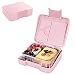 SPRIME Brotdose Kinder Bento Box Lunchbox mit 4 Fächern auslaufsichere Jausenbox für Jungs,Mädchen,BPA-Frei, mikrowelle/spülmaschinenfest, Bento Box für Kindergarten,Schule,Ausflüge(Mini-Rosa)