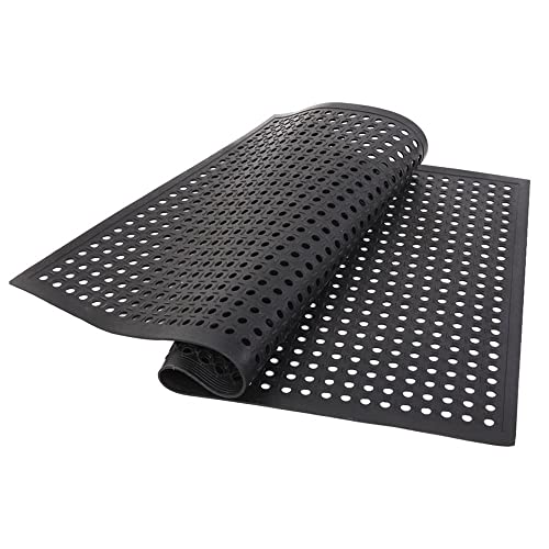 mosegor Ringgummimatte 150 x 90 x 0.3cm Gummimatte, rutschfest Wabenmatten, Arbeitsplatzmatte, Küche Drainage Matte, Gummi-Bodenmatte, Gelochte Fussmatte, für Heim, Eingangsbereich, Geschäftsräume