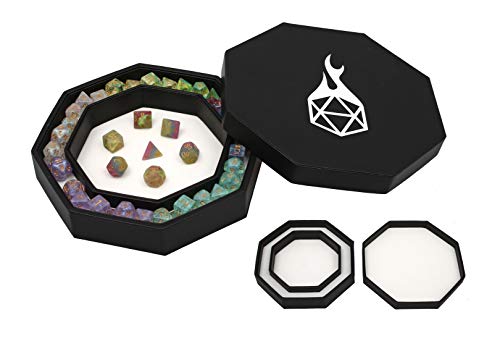 Forged Dice Co. Dice Tray Arena Rolling Tray and Storage Compatible with Any dice Game, D&D and RPG Gaming (White)