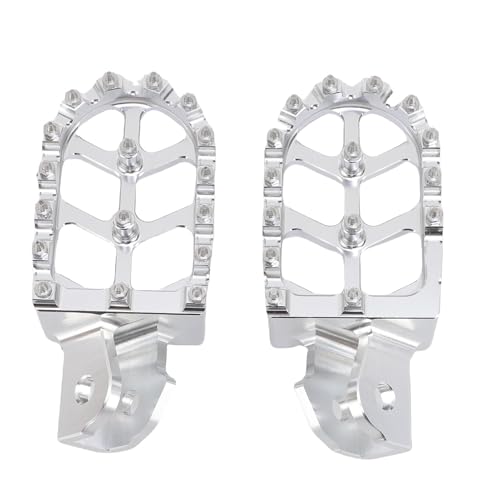 Phefop Dirt Bike Foot Pedal 7075 Aluminium Alloy Strong Load Bearing Motorcycles Rest Footpeg Rear Brake Pedal for Cruiser Street Bike (silver)