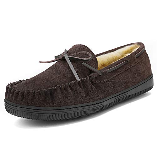 DREAM PAIRS Men's Fur-Loafer-01 Brown Suede Slippers Loafers Shoes Size 10 M US