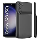 Fey Battery Case for Galaxy S23, 4700mAh Rechargeable Battery Charging Cases for Samsung Galaxy S23 5G, Extended External Backup Power Bank Charger Cover, Add Extra Juice Black