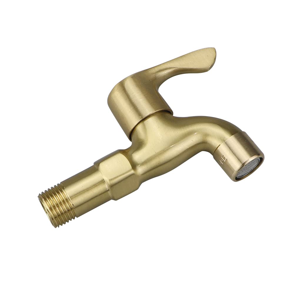 1/2" Brass Hose End Tap, Outdoor Garden Tap Kit, Brass Water Bib Tap Outside Tap Kit, Allotment Tap for Garden Washing Machine Rain Barrel Indoor Bathroom Kitchen