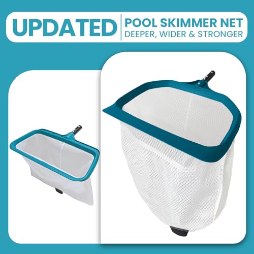 Image of POOLWHALE Pool Skimmer Net - Upgrade Swimming Leaf Rake with Extra Wide Scoop Edge, Fine Mesh Nets for Pool Cleaning Leaves, Debris (Not Pole)