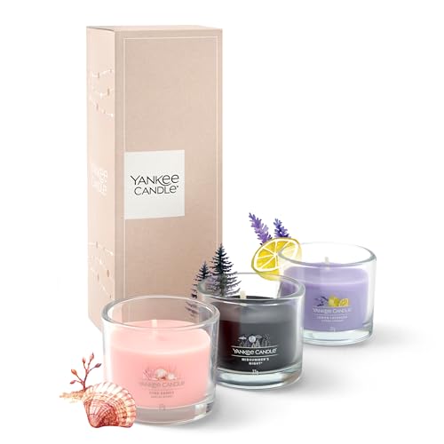 Yankee Candle Set regalo di candele profumate | 3 mini candele votive profumate | Miscela di cera di soia | Regali perfetti per le donne