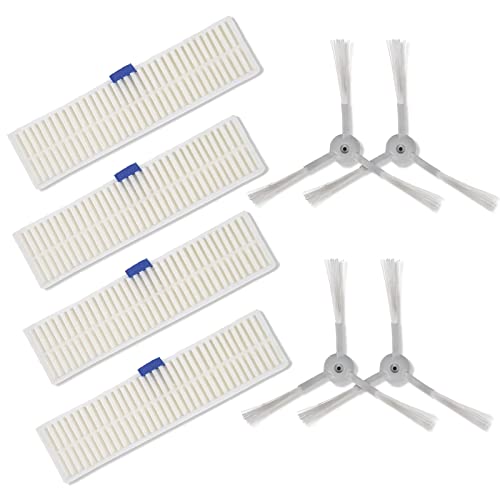 GYing Pour Rowenta ZR740002, 4 filtres et 4 brosses latérales compatibles avec les aspirateurs de la série Robot Explorer 60 Cover