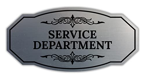 Signs ByLITA Victorian Service Department Graphic Sign (Brushed Silver) - Large