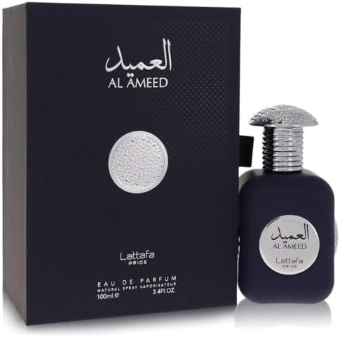 Lattafa Al Ameed Silver Eau De Parfum Spray for Unisex, 3.4 Ounce