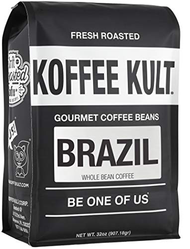 Koffee Kult Brazil Whole Bean Coffee Single Origin Artisan Roasted (32oz Whole Bean)