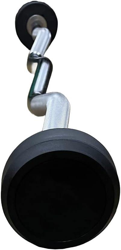 Rubber Coated Pre-weighted Curl Bars Elevate Your Workouts with Durable Alloy Steel Construction, Secure Knurled Grip, Enhanced Comfort