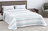 HM'S HOME'SECRET Colcha Bouti Estampada de 100% Microfibra Suave - Variedad de Diseños y Tamaños, Muy Fina (Ideal para Verano) (Nora Azul, Cama 90cm)