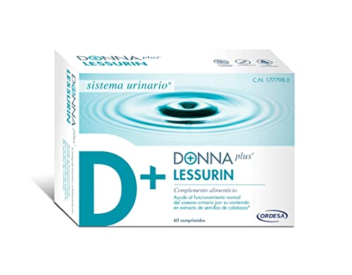 DONNAplus Lessurin | 60 comprimidos | Complemento Alimenticio Para el Sistema Urinario y Pérdidas de Orina con Semillas de Calabaza e Isoflavonas de Soja