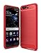 Produktbild Homikon Silikon Hülle Kohlefaser TPU Tasche Handyhülle Weiche Schutzhülle TPU Schutz Handy Hülle Protective Stoßdämpfend FeinMatt Case Cover Kompatibel mit Huawei P10 Plus - Rot