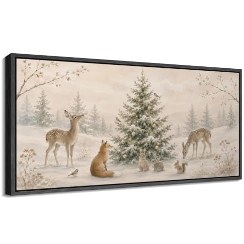 Image of MUDECOR Extra Large Framed Canvas Print Wall Art Winter for Living Room