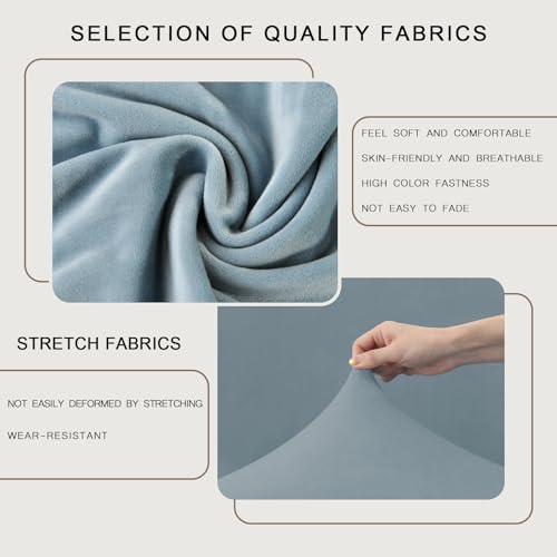 Housse de canapé velours extensible 9 pièces vert clair
