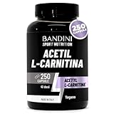 Bandini® Acetyl L-Carnitine 250 capsule 3000 mg per dose giornaliera | Acetil L-CARNITINA ad alto dosaggio per Sportivi e Attività Fisica intensa | Sport e Allenamento | L Carnitina 100% Vegan, No OGM