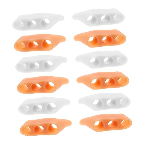 TOVINANNA Silicone Toe Separators for Women 12pcs Toe Splints for Straightening Toe Adjuster Toe Stretcher