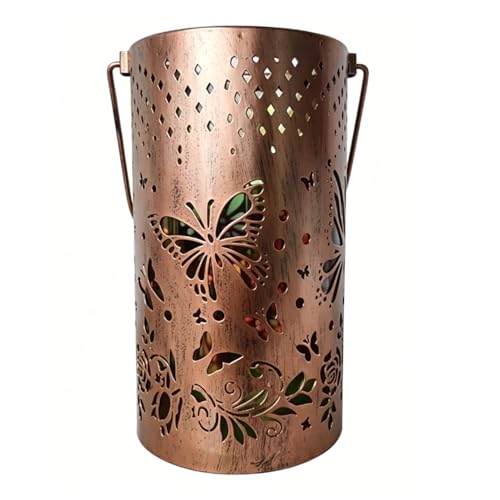 Haofy Lampes Solaires Lumineuses 3,9 X 3,9 X 7,1 Pouces Lampe D'extérieur Imperméable pour Allée de Jardin Décorations Extérieures Convient pour Patio, Cour, Pelouse, Arrière-cour, (Fer)