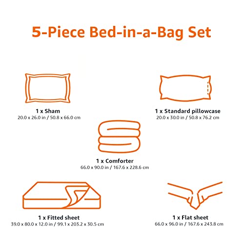 Amazon Basics BIAB-BML-TW/TXL Ultra-Soft Comforter Set Micromink Sherpa 5 Pieces Bedding Set, Twin/Twin Xl, Coral Medallion thumb #6
