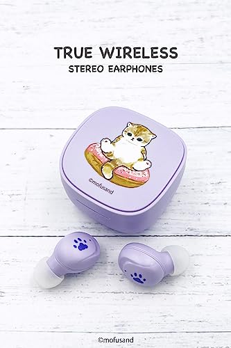 多摩電子工業 mofusand 完全ワイヤレスホン2 防水レベル IPX4 (ラベンダー にゃんこスイーツ) SQ-BS75LV-MS2