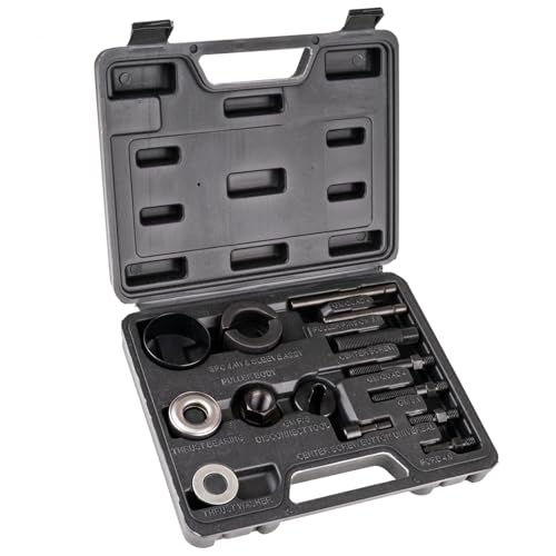 Hmmyior 14PCS Power Steering and Alternator Pulley Remove Install Tool Kit, Replace Vehicle Steering Pump and Car Repair Tools, Specialty Tools for Automotive Mechanics