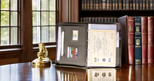 Image of Sukeshcraft Pu Multiuse 30 File Sleeve for Documents, Certificates, Fixed Deposit Receipt, Portfolio Legal Size Documents Holder for Sports, Office, Home, School