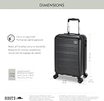 ROOTS Chalet Collection Bagages de transport rigides – Valise légère avec 8 Roues de rotation et intégrées TSA Verrouillage, poignée à bouton poussoir rétractable – Noir, 21-Inch
