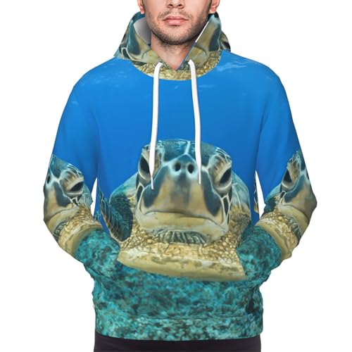 Sweat à capuche imprimé pour homme manches longues et cordon - 3