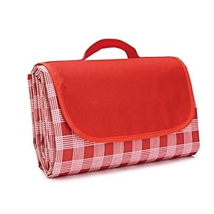 Outdoor & Picnic Blanket Extra Large Sand Proof and Waterproof Portable Beach Mat for Camping Hiking Festivals (red)
