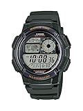 Casio Men's '10-Year Battery' Quartz Resin Watch, Color:Green (Model: AE1000W-3AV)