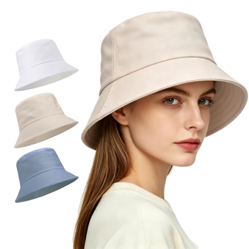 Image of 3 Packs Unisex Athletic Bucket Hat Solid Colors Sun Hat with UV Protection for Outdoor Sports Packable Summer Hats